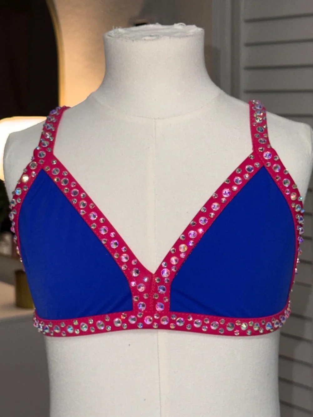 Semi Custom Child Small Blue and Pink Jazz Dance Costume